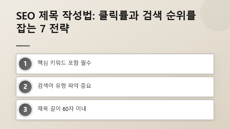 SEO 제목과 고품질 콘텐츠의 시너지를 보여주는 이미지