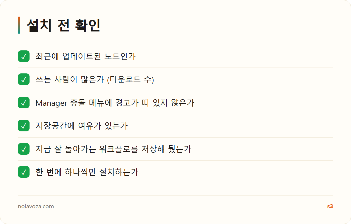 ComfyUI 커스텀 노드를 설치하기 전 확인할 항목 체크리스트